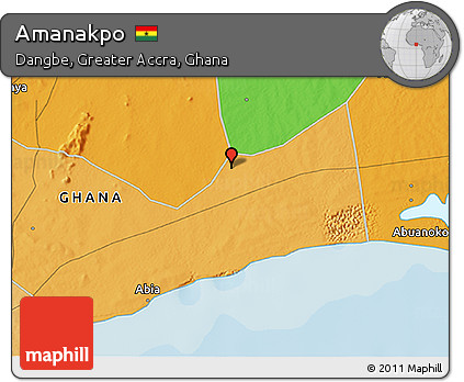 Political 3D Map of Amanakpo