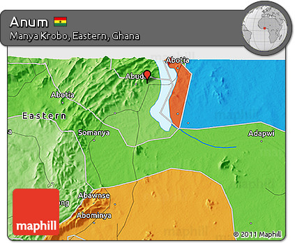 Political 3D Map of Anum