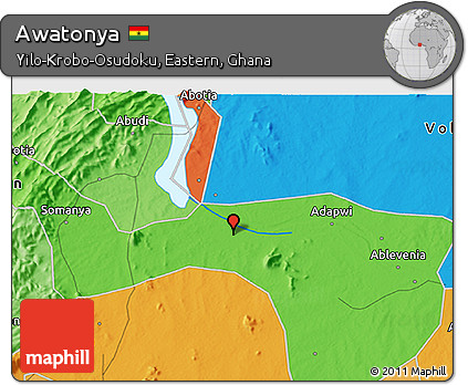 Political 3D Map of Awatonya