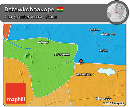 Political 3D Map of Batawkobnakope