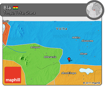 Political 3D Map of Bla