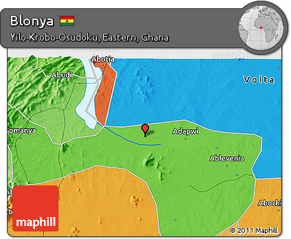 Political 3D Map of Blonya