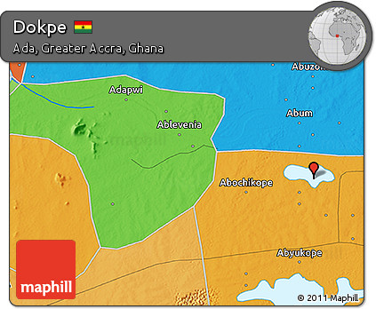 Political 3D Map of Dokpe