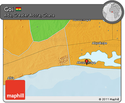 Political 3D Map of Goi