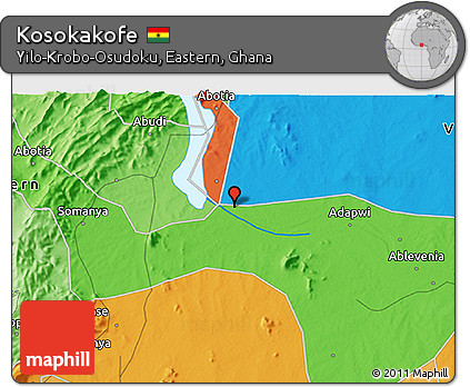Political 3D Map of Kosokakofe