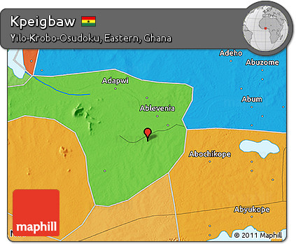 Political 3D Map of Kpeigbaw