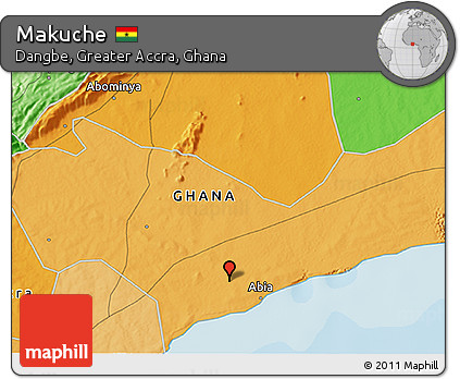 Political 3D Map of Makuche