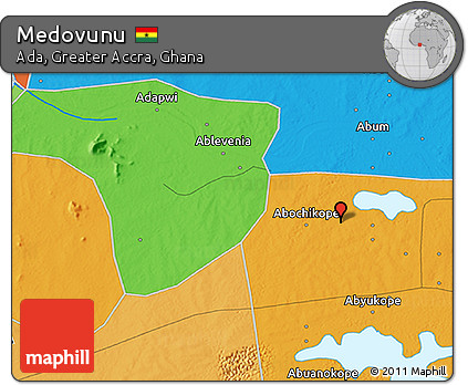 Political 3D Map of Medovunu