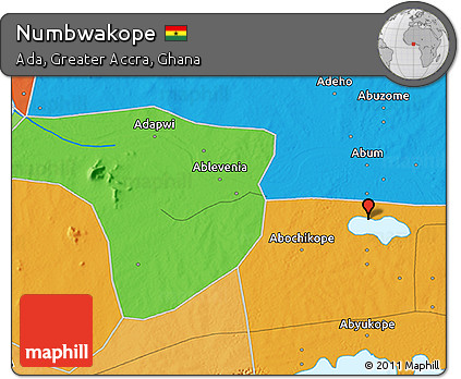Political 3D Map of Numbwakope