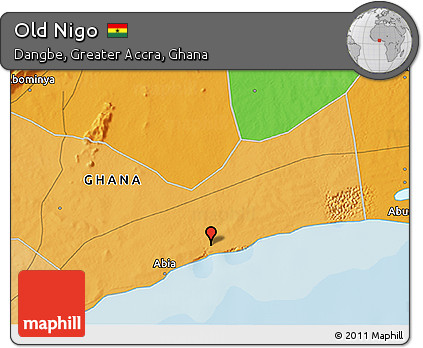 Political 3D Map of Old Nigo