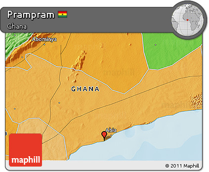 Political 3D Map of Prampram