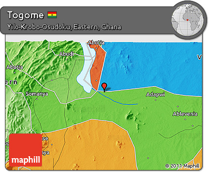 Political 3D Map of Togome