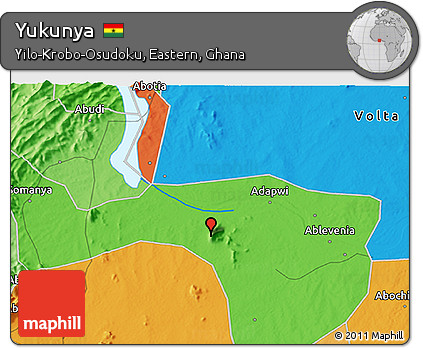 Political 3D Map of Yukunya