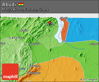 Political 3D Map of Abudi