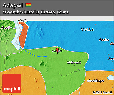 Political 3D Map of Adapwi