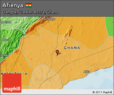 Political 3D Map of Afienya