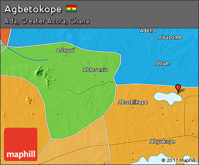 Political 3D Map of Agbetokope