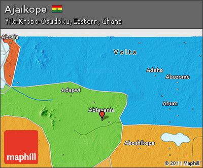 Political 3D Map of Ajaikope
