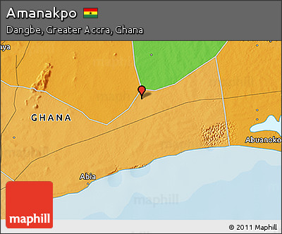 Political 3D Map of Amanakpo