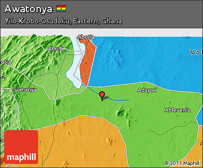 Political 3D Map of Awatonya