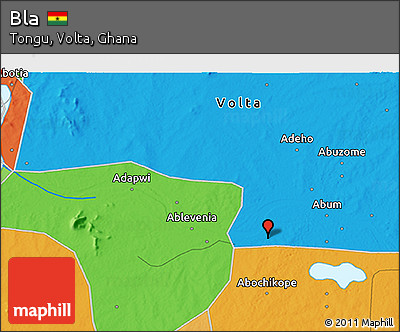 Political 3D Map of Bla
