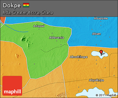 Political 3D Map of Dokpe