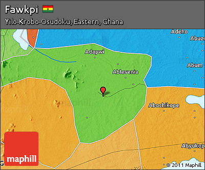 Political 3D Map of Fawkpi