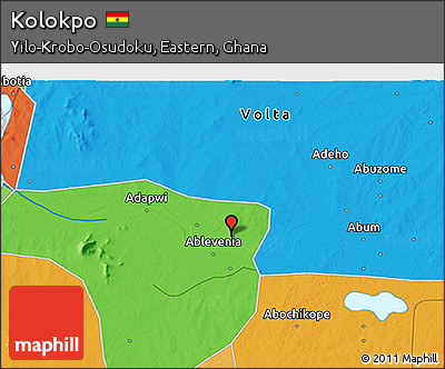 Political 3D Map of Kolokpo