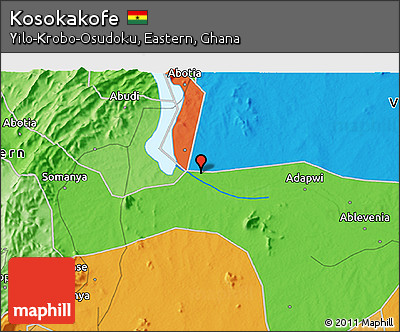 Political 3D Map of Kosokakofe