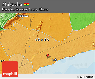 Political 3D Map of Makuche