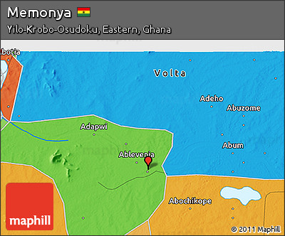 Political 3D Map of Memonya