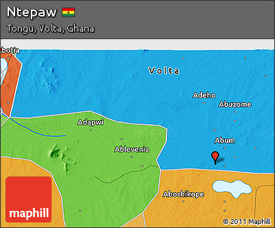 Political 3D Map of Ntepaw