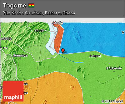 Political 3D Map of Togome