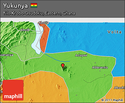 Political 3D Map of Yukunya