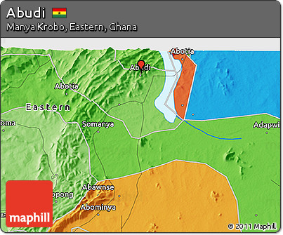 Political 3D Map of Abudi