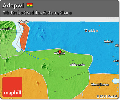 Political 3D Map of Adapwi