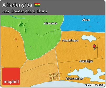 Political 3D Map of Afiadenyiba