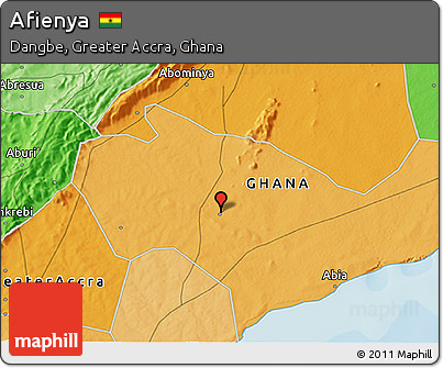 Political 3D Map of Afienya