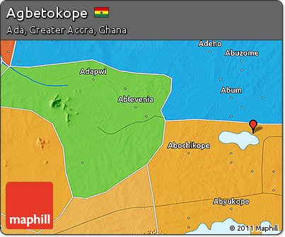 Political 3D Map of Agbetokope