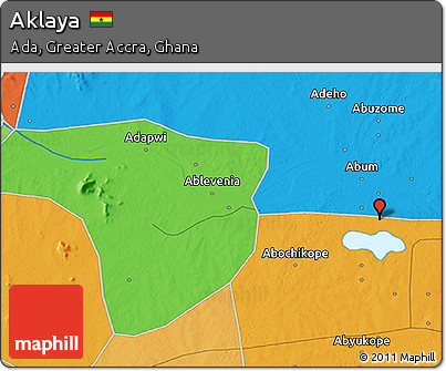 Political 3D Map of Aklaya