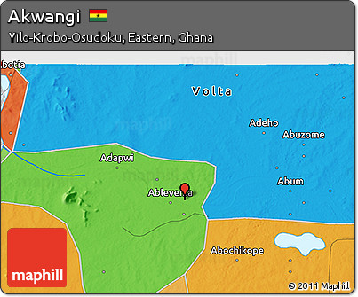 Political 3D Map of Akwangi