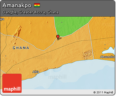 Political 3D Map of Amanakpo