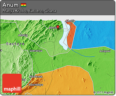 Political 3D Map of Anum