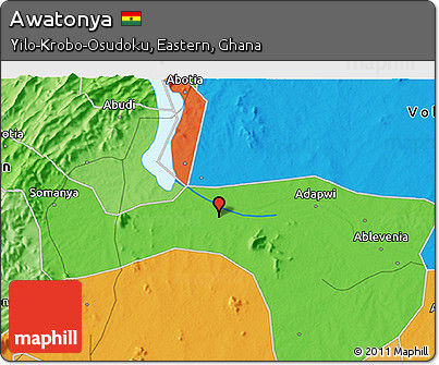 Political 3D Map of Awatonya