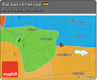 Political 3D Map of Batawkobnakope