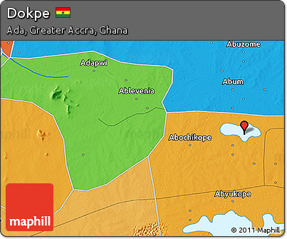 Political 3D Map of Dokpe
