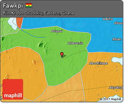Political 3D Map of Fawkpi
