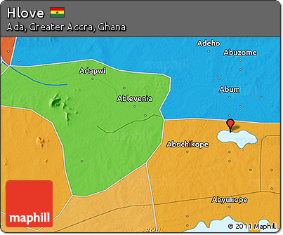 Political 3D Map of Hlove