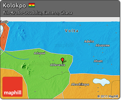 Political 3D Map of Kolokpo
