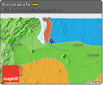 Political 3D Map of Kosokakofe